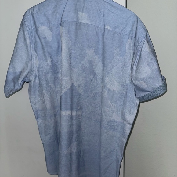 Bugatchi Uomo Black Short Sleeve Men's Dress Shirt Size Large - Blue - Picture 4 of 4